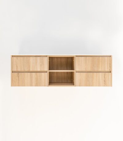 Addison 4-Drawer with Shelves 1614mm - White Ash Oak