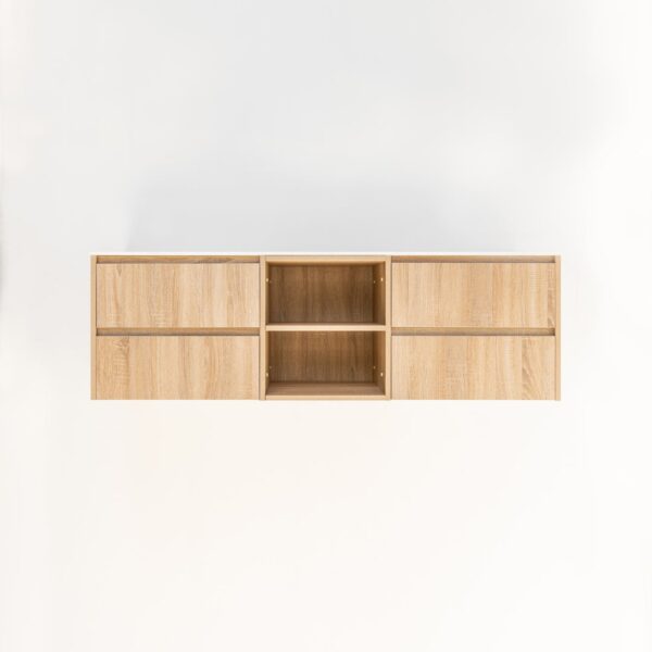 Addison 4-Drawer with Shelves 1614mm - White Ash Oak