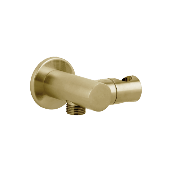 Adjustable Hand Shower Holder and BP - Brushed Brass