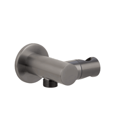 Adjustable Hand Shower Holder and BP - Brushed Gunmetal