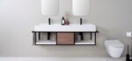 ADP ANTONIO WALL HUNG VANITY METAL FRAME WITH ITALIAN SCARABEO CERAMIC TOP - Urban Designs Bathroom and Kitchen