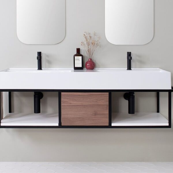 ADP ANTONIO WALL HUNG VANITY METAL FRAME WITH ITALIAN SCARABEO CERAMIC TOP - Urban Designs Bathroom and Kitchen