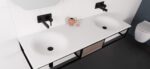 ADP COBALT WALL HUNG VANITY METAL FRAME WITH SOLID SURFACE MOULDED TOP - Urban Designs Bathroom and Kitchen
