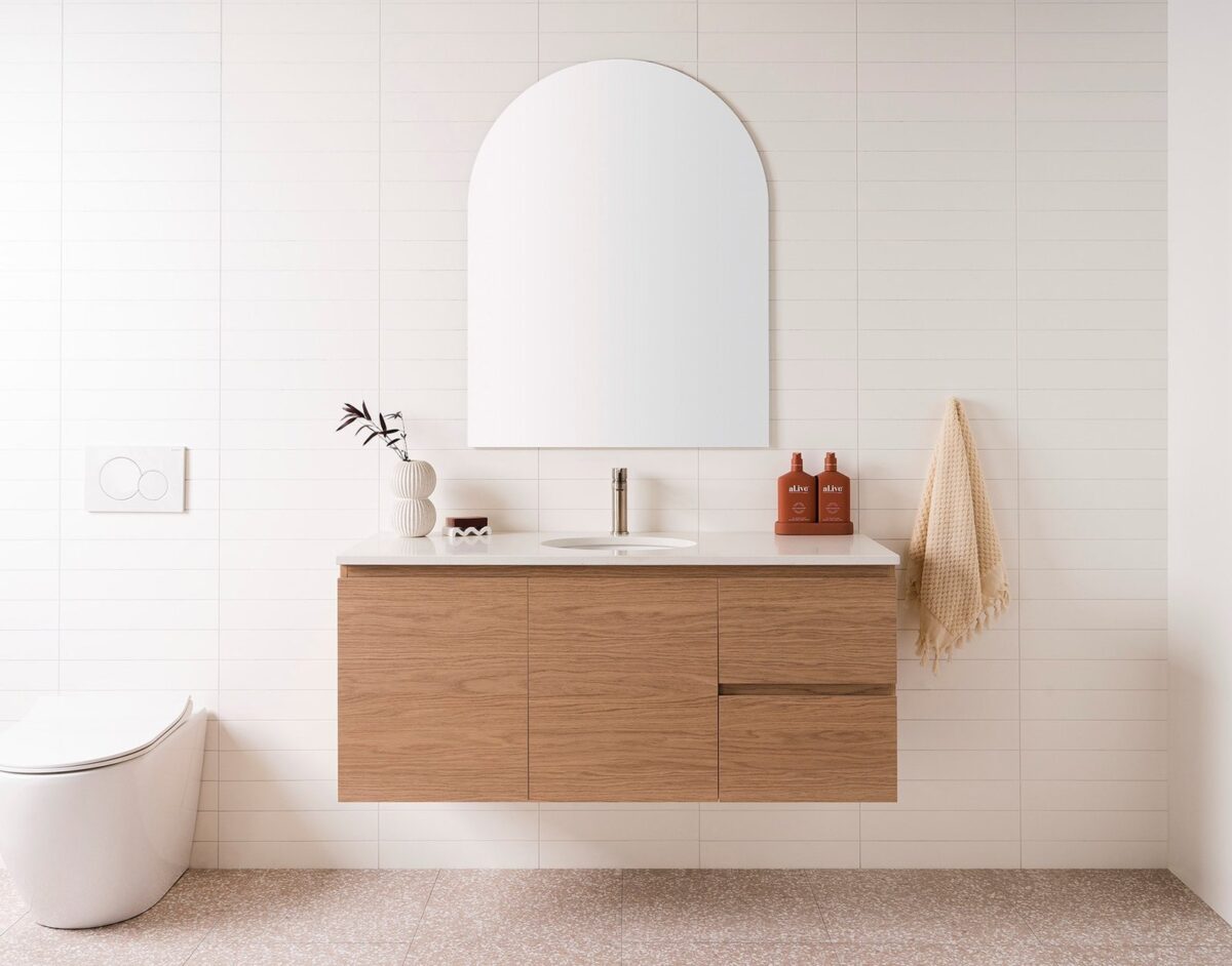 ADP GLACIER FULL DEPTH SLIM DOOR & DRAWER WALL HUNG VANITY WITH CERAMIC MOULDED TOP - Urban Designs Bathroom and Kitchen