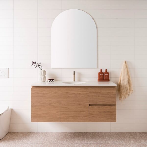 ADP GLACIER FULL DEPTH SLIM DOOR & DRAWER WALL HUNG VANITY WITH CERAMIC MOULDED TOP - Urban Designs Bathroom and Kitchen