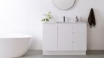 ADP GLACIER FULL DEPTH SLIM DOOR & DRAWER WALL HUNG VANITY WITH CERAMIC MOULDED TOP - Urban Designs Bathroom and Kitchen