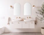 ADP GLACIER FULL DEPTH TWIN DOOR & DRAWER WALL HUNG VANITY WITH BENCHTOP - Urban Designs Bathroom and Kitchen