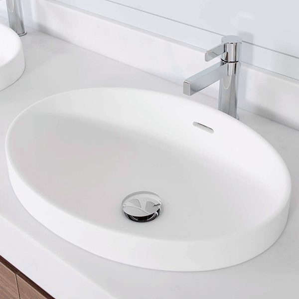 ADP Ozera 495 x 385 Semi Inset Solid Surface Basin White