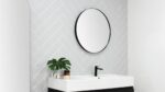 ADP SMALO7070BK ALORA ROUND FRAMED MIRROR MATTE BLACK - Urban Designs Bathroom and Kitchen