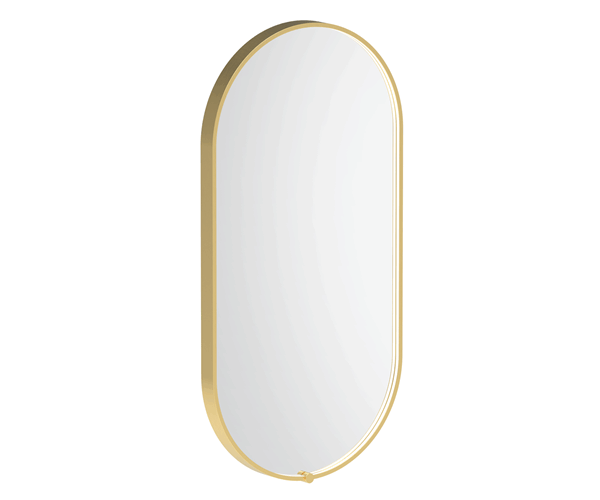 ADP SMSEP9045BB SERA PILL FRAMED LED MIRROR 450x900 BRUSHED GOLD - Urban Designs Bathroom and Kitchen