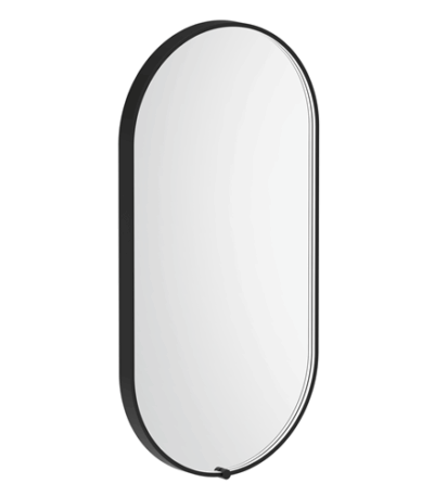 ADP SMSEP9045BK SERA PILL FRAMED LED MIRROR 450x900 MATTE BLACK - Urban Designs Bathroom and Kitchen