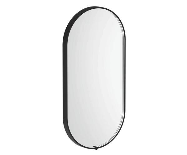 ADP SMSEP9045BK SERA PILL FRAMED LED MIRROR 450x900 MATTE BLACK - Urban Designs Bathroom and Kitchen
