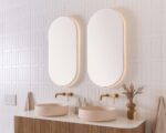 ADP SMSEP9045WH SERA PILL FRAMED LED MIRROR 450x900 MATTE WHITE - Urban Designs Bathroom and Kitchen