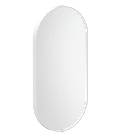 ADP SMSEP9045WH SERA PILL FRAMED LED MIRROR 450x900 MATTE WHITE - Urban Designs Bathroom and Kitchen