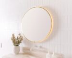 ADP SMSER7575BB SERA ROUND FRAMED LED MIRROR 750x750 BRUSHED GOLD - Urban Designs Bathroom and Kitchen