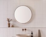 ADP SMSER7575BK SERA ROUND FRAMED LED MIRROR 750x750 MATTE BLACK - Urban Designs Bathroom and Kitchen