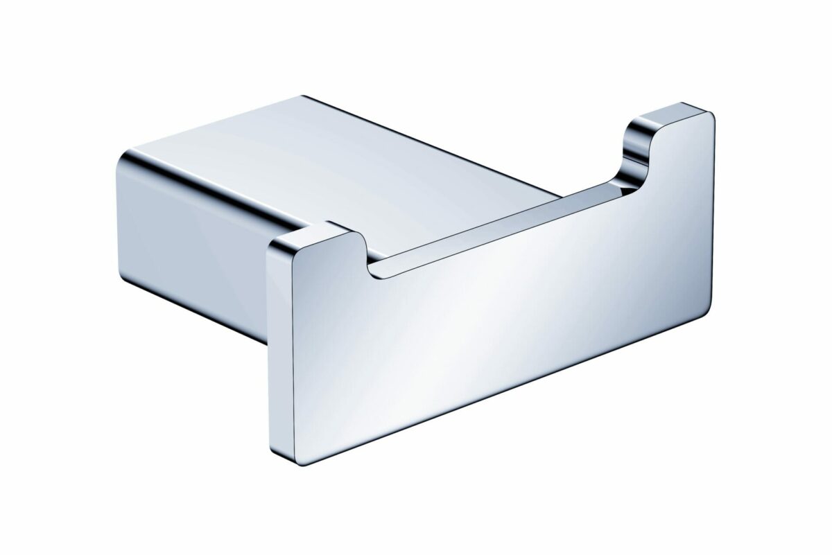 Aiko Square Double Robe Hook - Chrome | 7110D