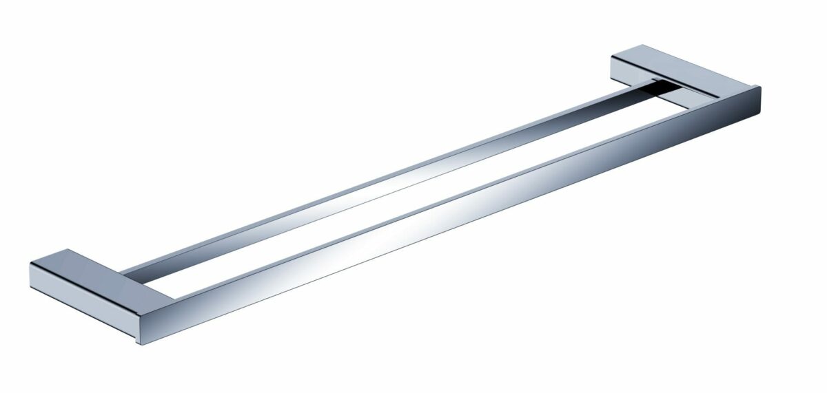 Aiko Square Double Towel Rail 610mm - Chrome | 7102-610
