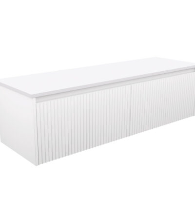 Alina Fluted Satin White 1500 Wall-Hung Cabinet