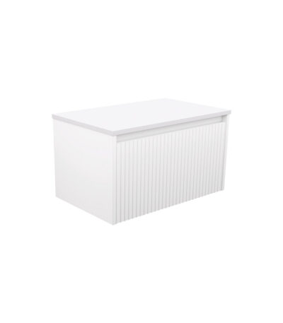 Alina Fluted Satin White 750 Wall-Hung Cabinet