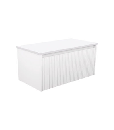 Alina Fluted Satin White 900 Wall-Hung Cabinet