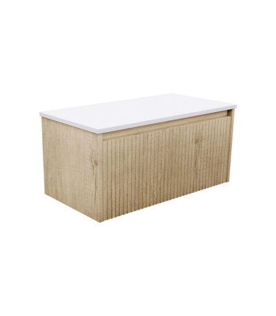 Alina Fluted Scandi Oak 900 Wall-Hung Cabinet