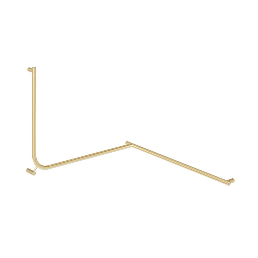 Aliro Accessible 90° Continuous Grab Rail - Brushed Brass