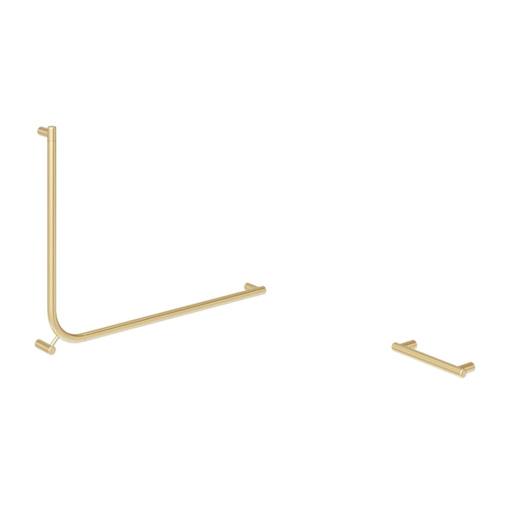 Aliro Accessible 90° Grab Rail Set - Brushed Brass