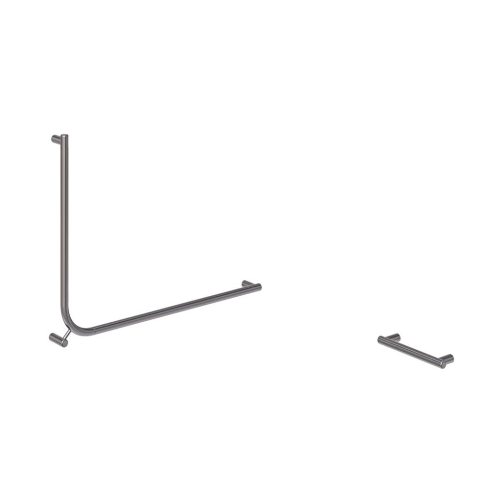 Aliro Accessible 90° Grab Rail Set - Brushed Gunmetal