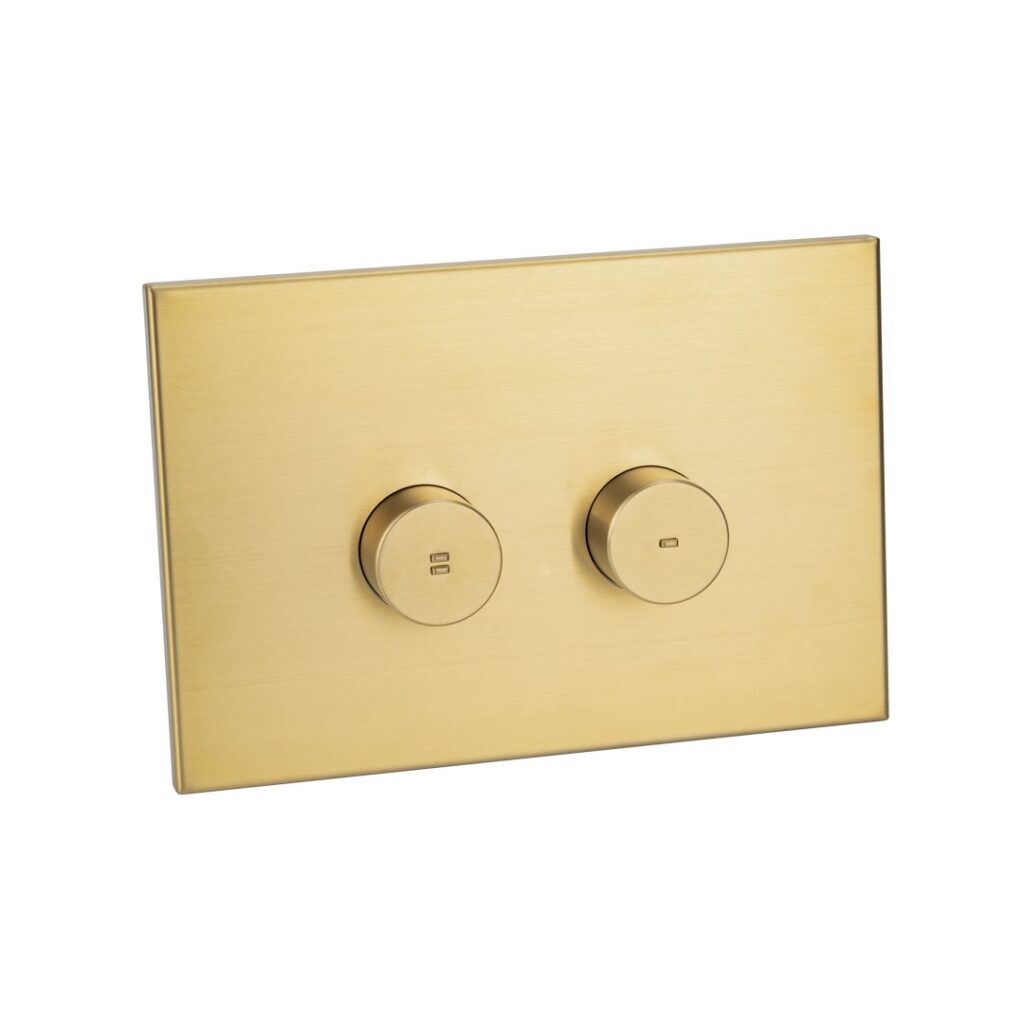 Aliro Accessible Pneumatic Flush Button & In-Wall Cistern - Brushed Brass