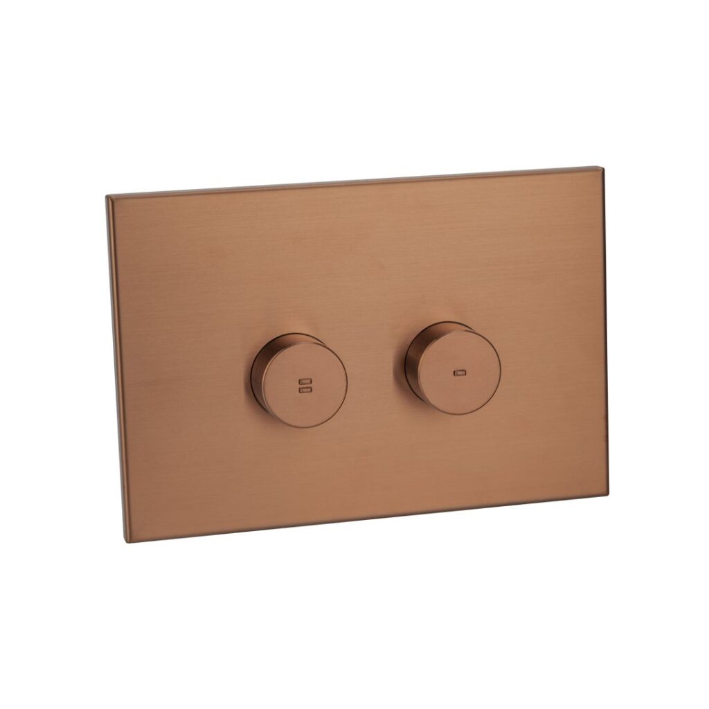 Aliro Accessible Pneumatic Flush Button & In-Wall Cistern - Brushed Copper