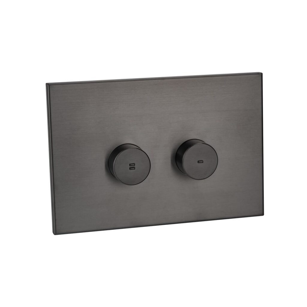 Aliro Accessible Pneumatic Flush Button & In-Wall Cistern - Brushed Gunmetal