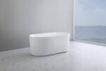 Ally Groove - Oval Freestanding Bathtub - Gloss White - 1700mm | AGV1700GW