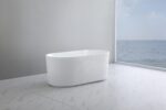 Ally Groove - Oval Freestanding Bathtub - Gloss White - 1700mm | AGV1700GW