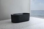 Ally Groove - Oval Freestanding Bathtub - Matt Black - 1500mm | AGV1500MB