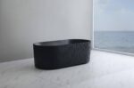 Ally Groove - Oval Freestanding Bathtub - Matt Black - 1700mm | AGV1700MB