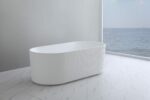 Ally Groove - Oval Freestanding Bathtub - Matt White - 1700mm | AGV1700MW