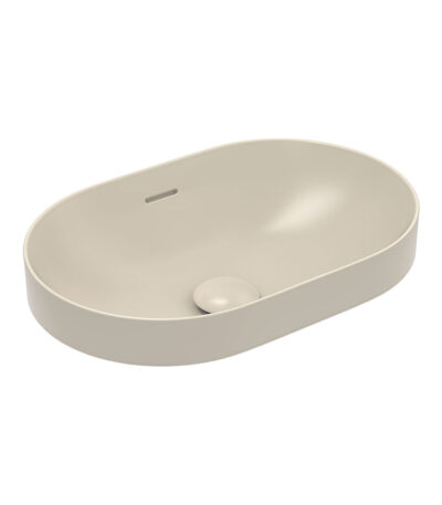 Aluca Pill Ceramic Semi-Inset Basin, Khaki