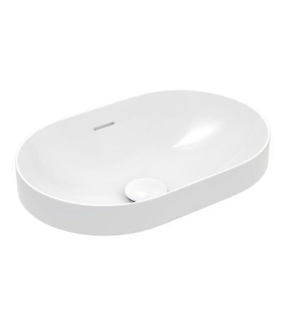Aluca Pill Semi-Inset Basin, Gloss White