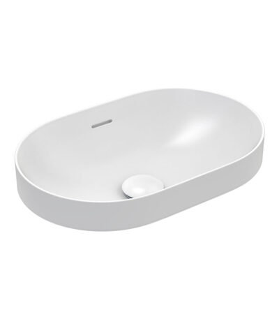Aluca Pill Semi-Inset Basin, Matte White