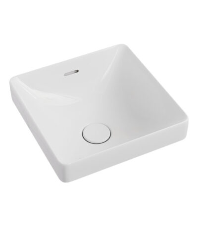 Aluca Square Semi-Inset Basin, Gloss White
