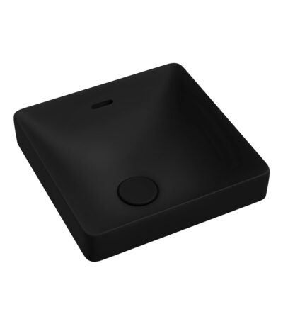 Aluca Square Semi-Inset Basin, Matte Black