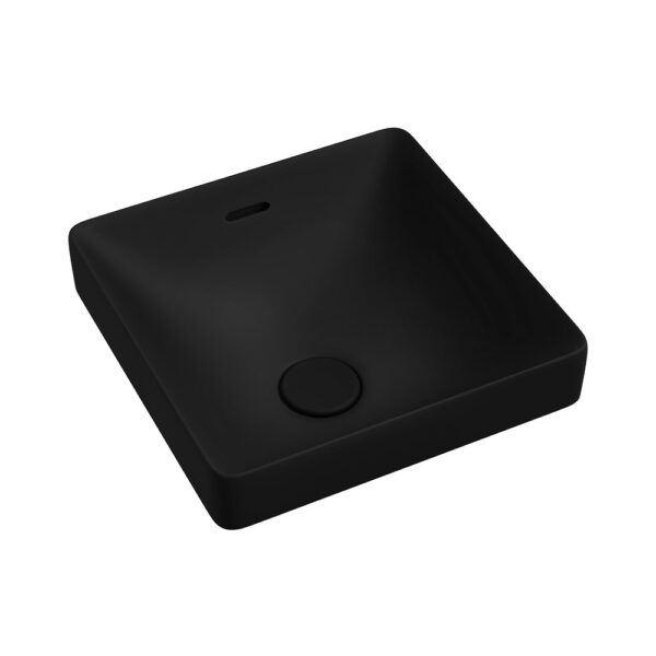 Aluca Square Semi-Inset Basin, Matte Black