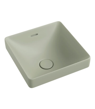 Aluca Square Semi-Inset Basin, Matte Olive