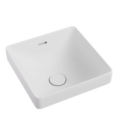 Aluca Square Semi-Inset Basin, Matte White