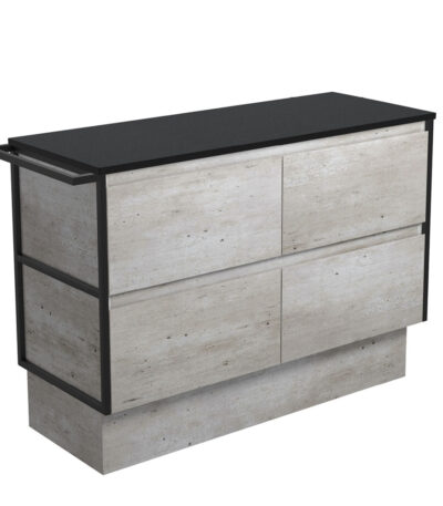 Amato Industrial 1200 Cabinet on Kickboard, 1 Frame & 1 Towel Rail