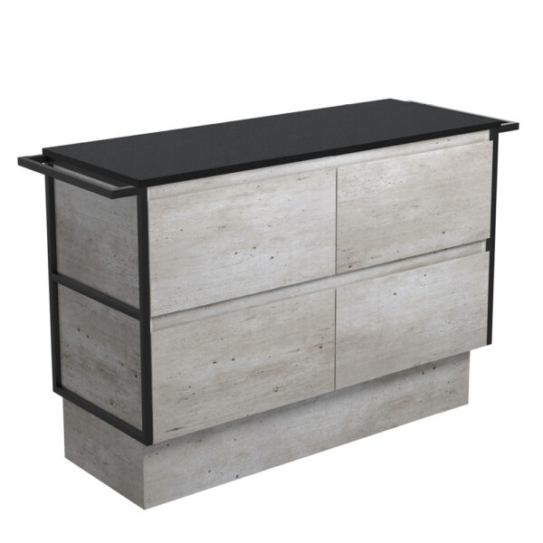 Amato Industrial 1200 Cabinet on Kickboard, Matte Black Towel Rails