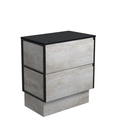 Amato Industrial 750 Cabinet on Kickboard, Matte Black Frames