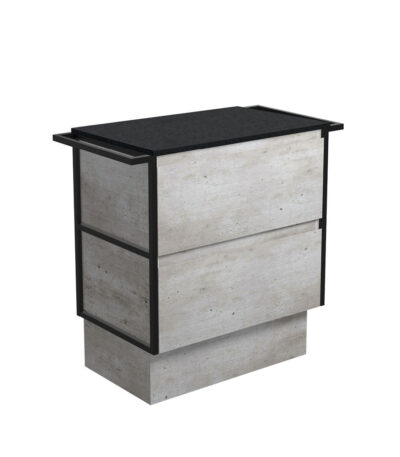 Amato Industrial 750 Cabinet on Kickboard, Matte Black Towel Rails