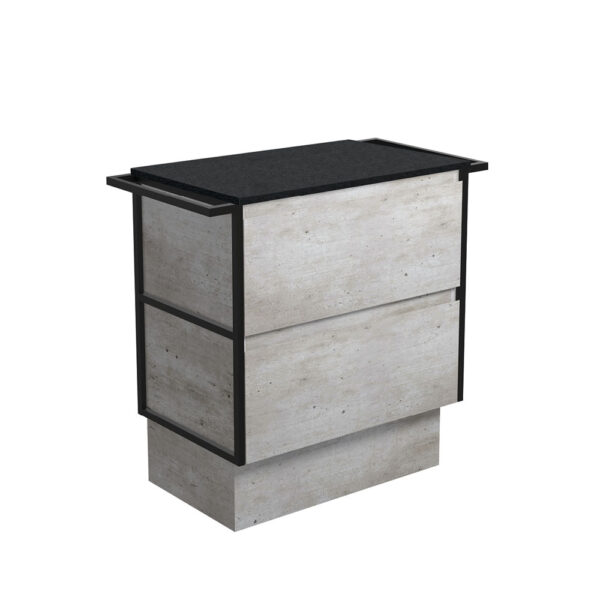 Amato Industrial 750 Cabinet on Kickboard, Matte Black Towel Rails